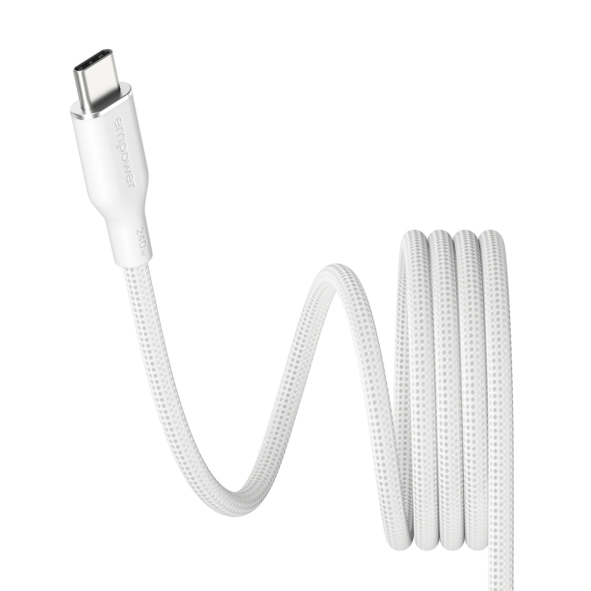 PanzerGlass empower™ by ® Magnetic 240W USB-C to USB-C Cable | USB 2.0 | 1.5M | Silver White câble USB Blanc