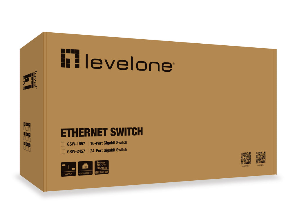 LevelOne GSW-2457 commutateur réseau Non-géré Gigabit Ethernet (10/100/1000) Noir