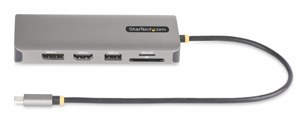 StarTech.com Adaptateur Multiport USB-C Triple Moniteur, Double HDMI et DisplayPort 4K 60Hz/30Hz, Hub USB 4 Ports, 100W 