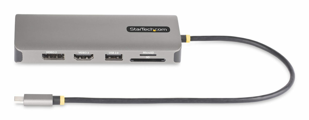 StarTech.com Adaptateur Multiport USB-C Triple Moniteur, Double HDMI et DisplayPort 4K 60Hz/30Hz, Hub USB 4 Ports, 100W 