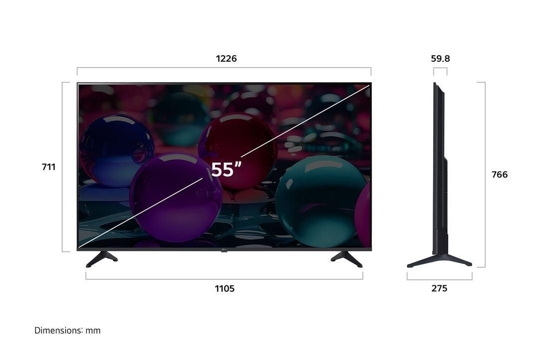 LG UHD AI 55UA73003LA TV 139,7 cm (55") 4K Ultra HD Smart TV Wifi Noir