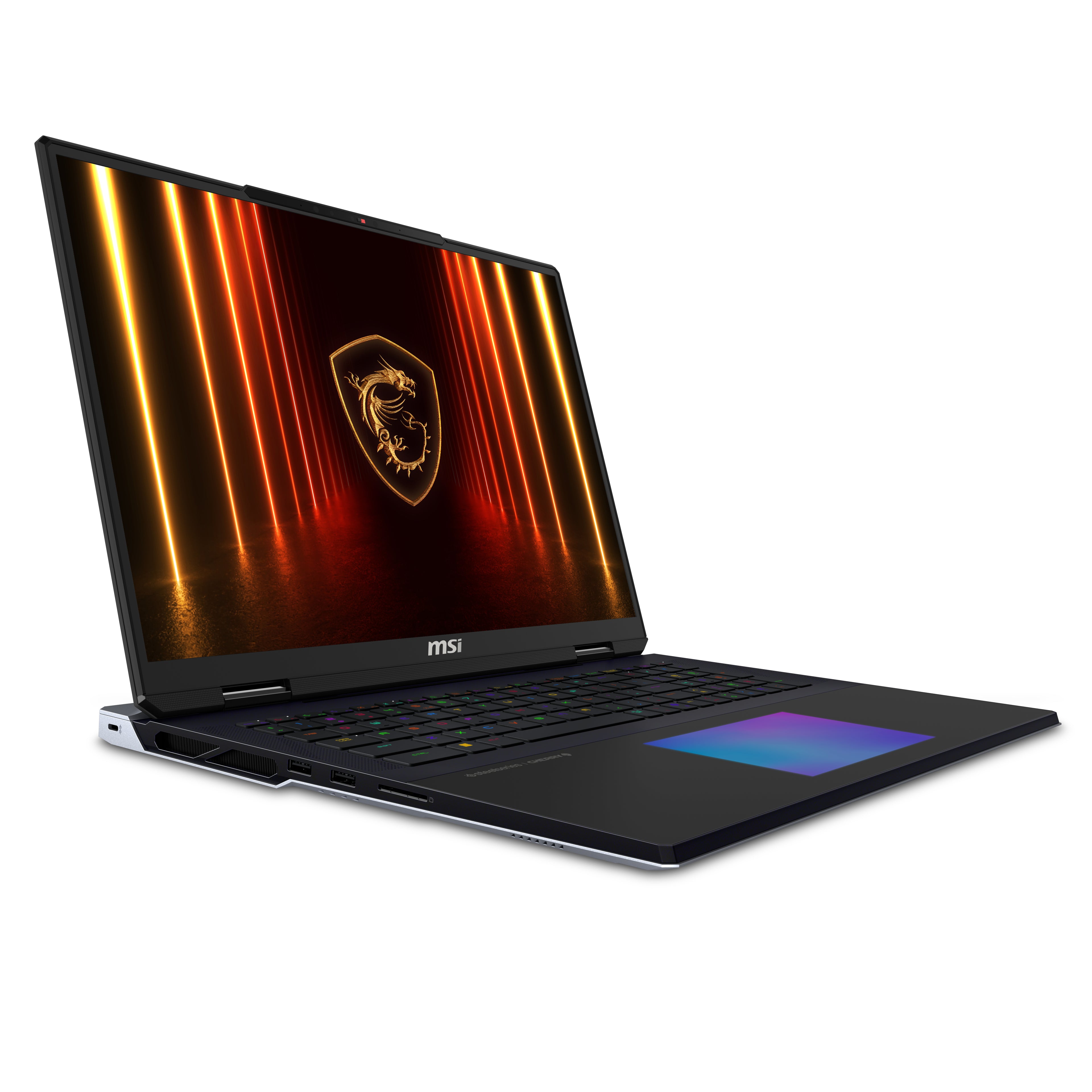 MSI Titan 18 HX AI A2XWJG-656 Intel Core Ultra 9 285HX Ordinateur portable 45,7 cm (18") UHD+ 64 Go DDR5-SDRAM 6 To SSD NVIDIA GeForce RTX 5090 Wi-Fi 7 (802.11be) Windows 11 Pro Noir