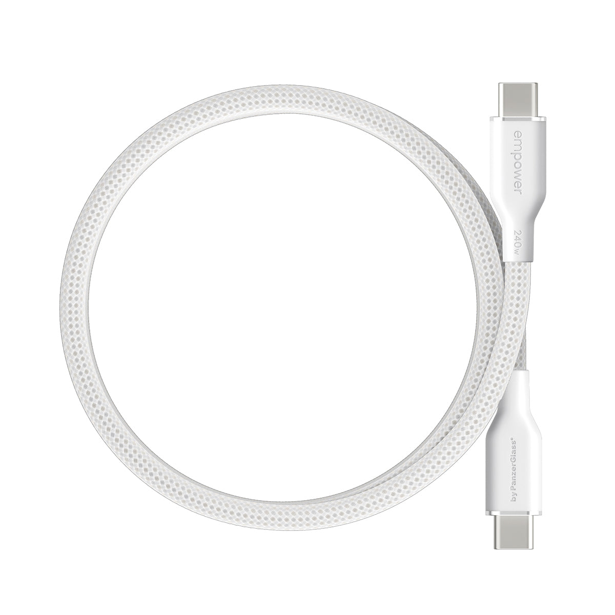 PanzerGlass empower™ by ® Magnetic 240W USB-C to USB-C Cable | USB 2.0 | 1.5M | Silver White câble USB Blanc