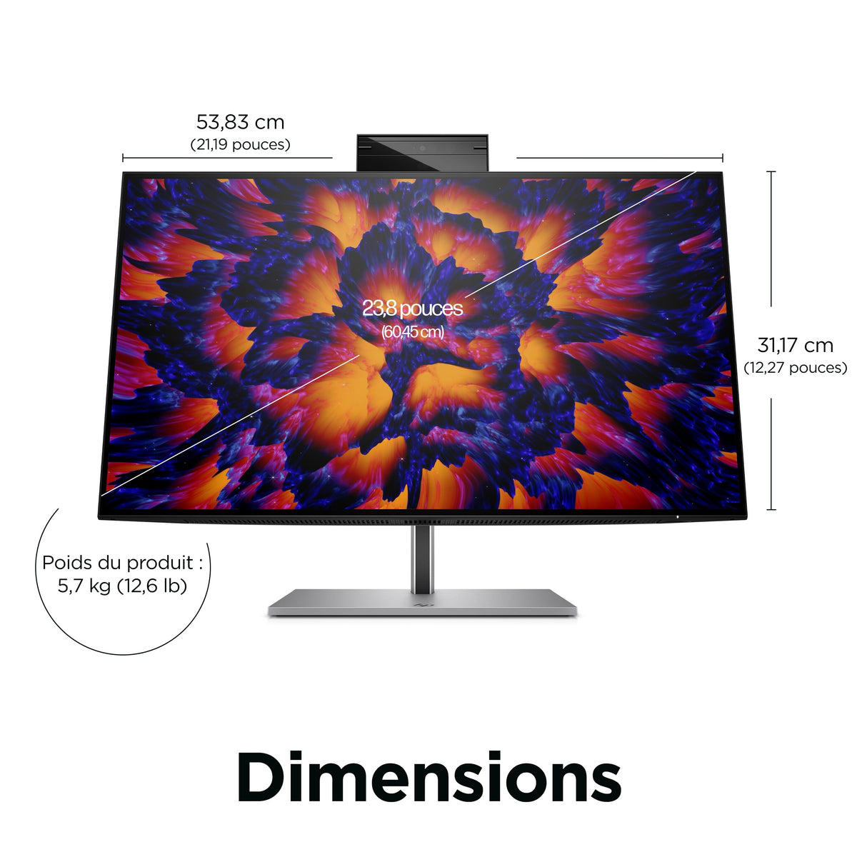 HP Z24m G3 Écran de Conférence QHD 23,8 pouces - vue 5