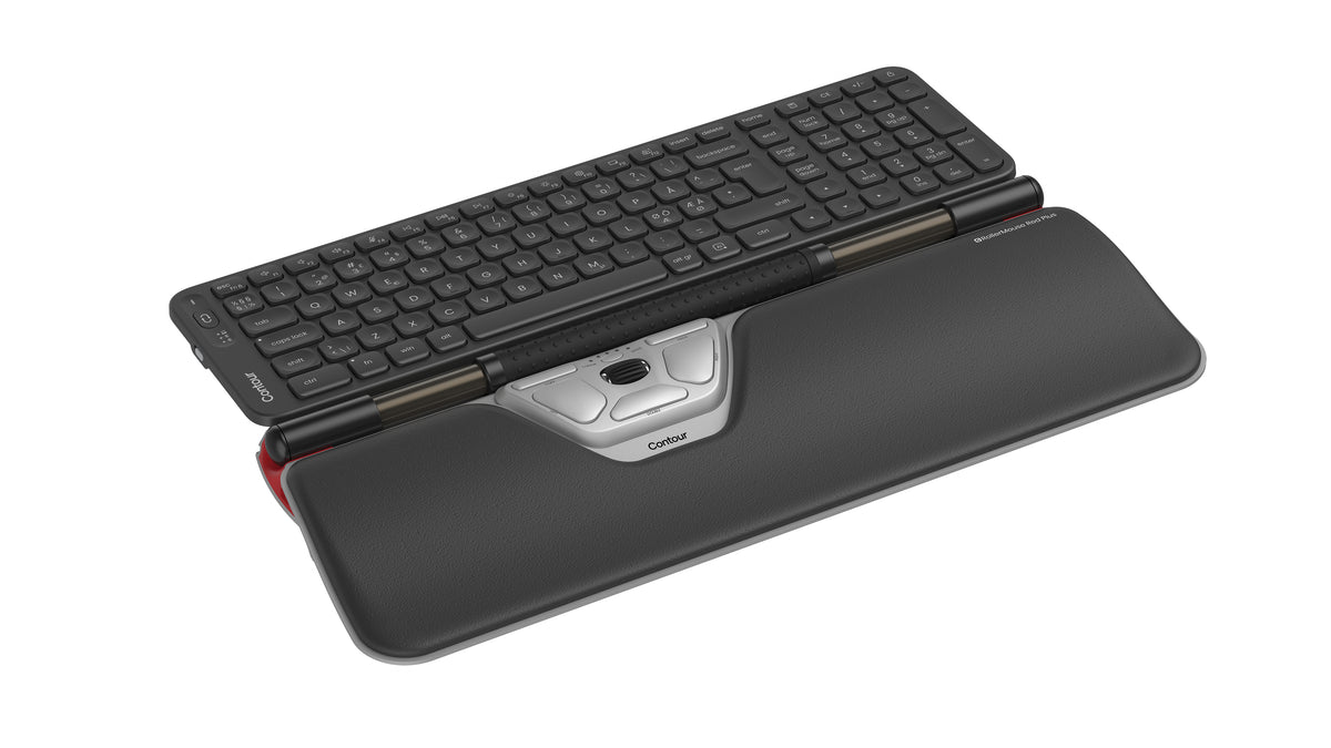 Contour Design RollerMouse Red Plus & Balance, Clavier et Souris sans fil RF et Bluetooth, QWERTY Nordique, Noir