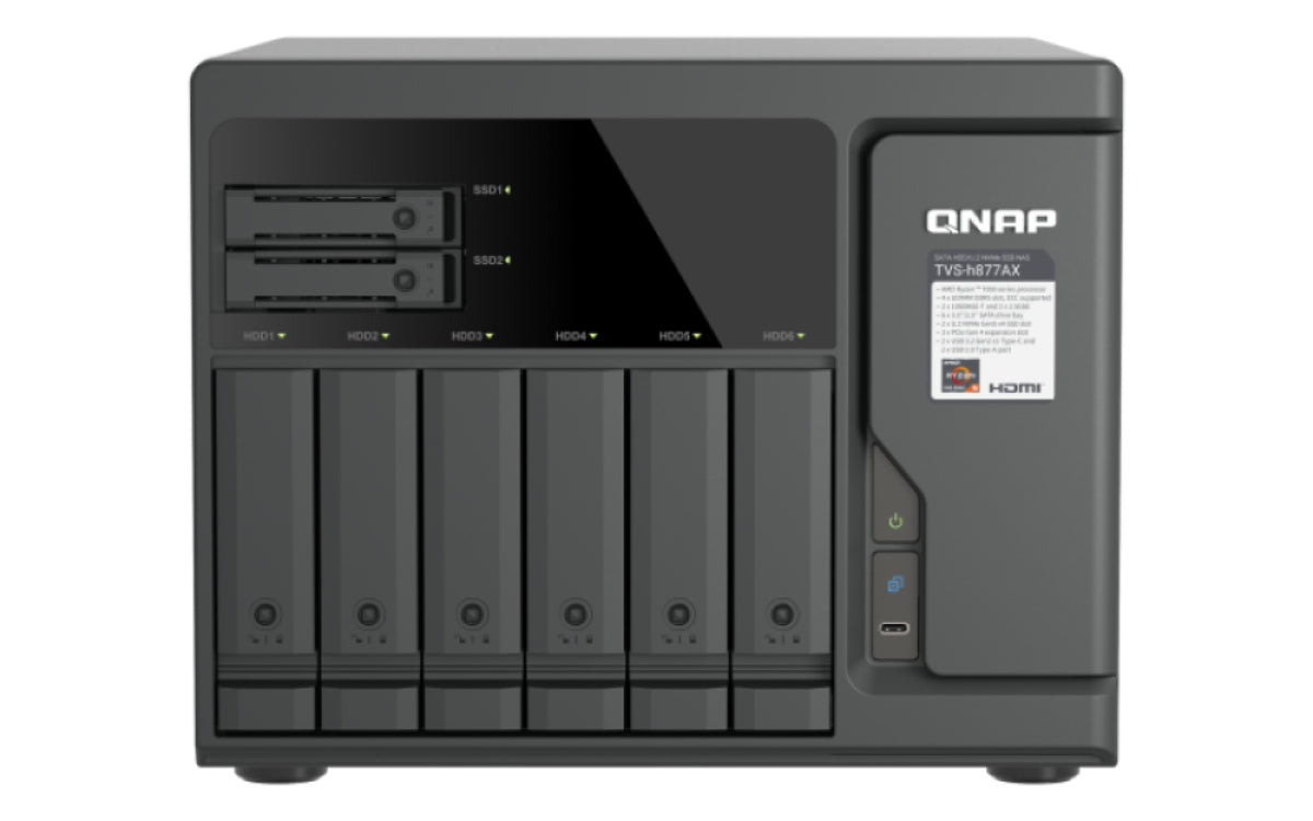 QNAP TVS-H877AX NAS Tower AMD Ryzen™ 5 16 Go DDR5 QNAP QTS Noir