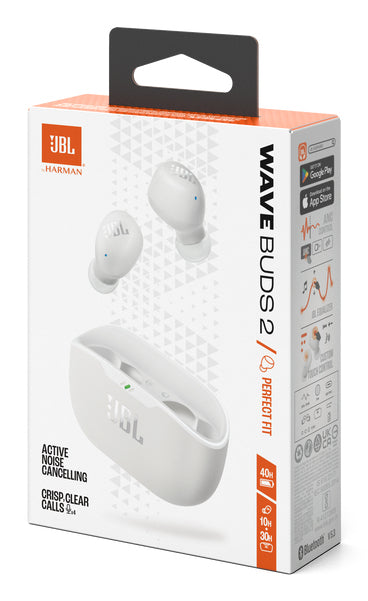 JBL Wave Buds 2 Casque True Wireless Stereo (TWS) Ecouteurs Appels/Musique Bluetooth Blanc