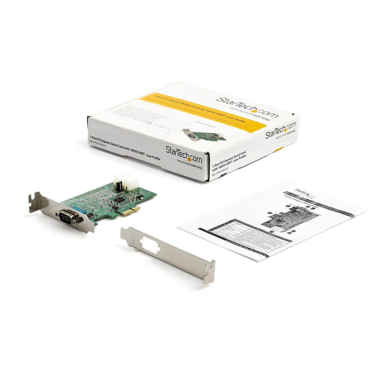 StarTech.com Carte Adaptateur Série RS232 PCI Express 1 Port DB9 16950 UART Profil Bas
