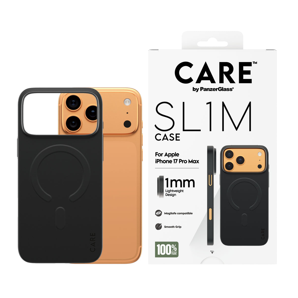 PanzerGlass CARE™ by ® SL1M Case Black w. MagSafe iPhone 17 Pro Max coque de protection pour téléphones portables Housse