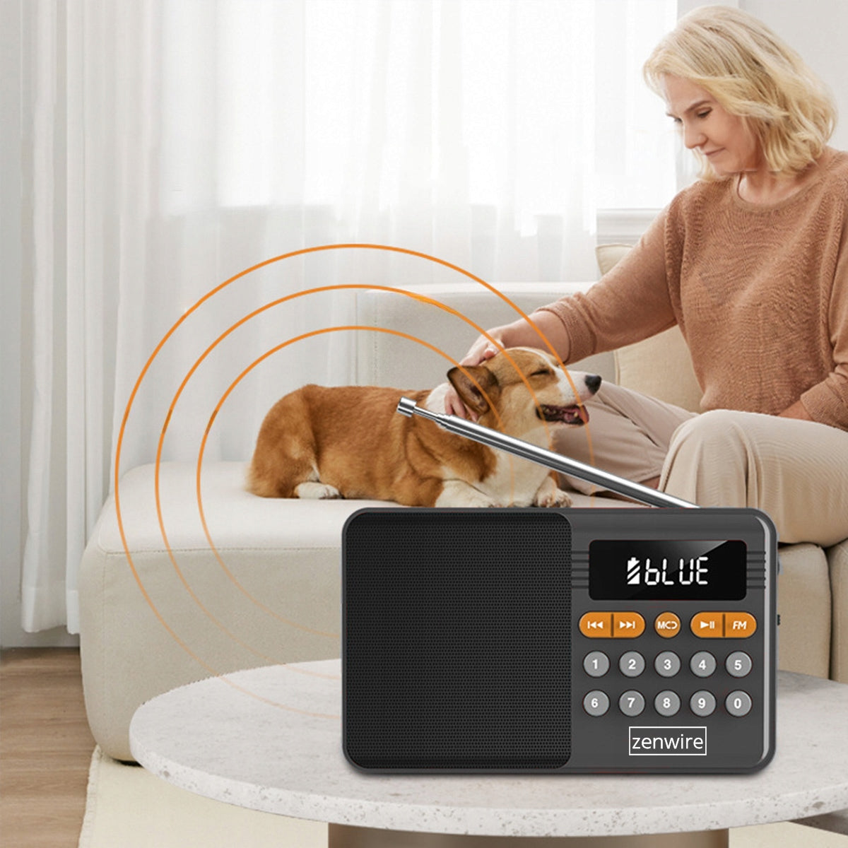 Mini radio FM Bluetooth portable à piles, haut-parleur sans fil pour la cuisine Zenwire YSF-005BT