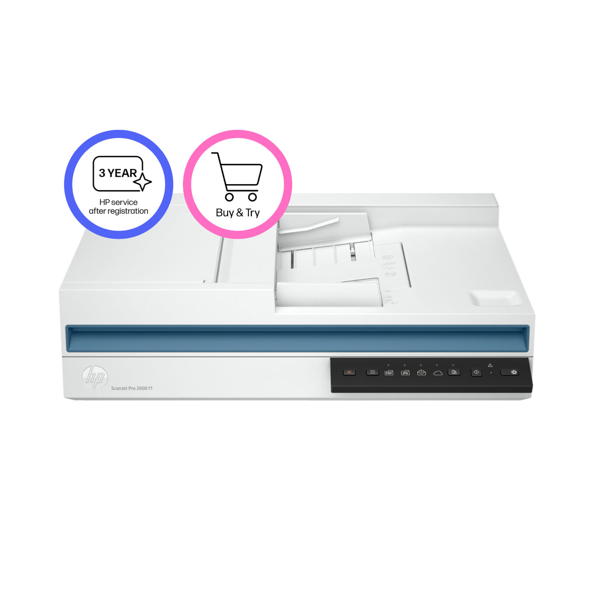HP ScanJet Pro 2600 f1 Scanner à plat A4 avec chargeur automatique, 25 ppm/50 ipm, 600 x 600 DPI