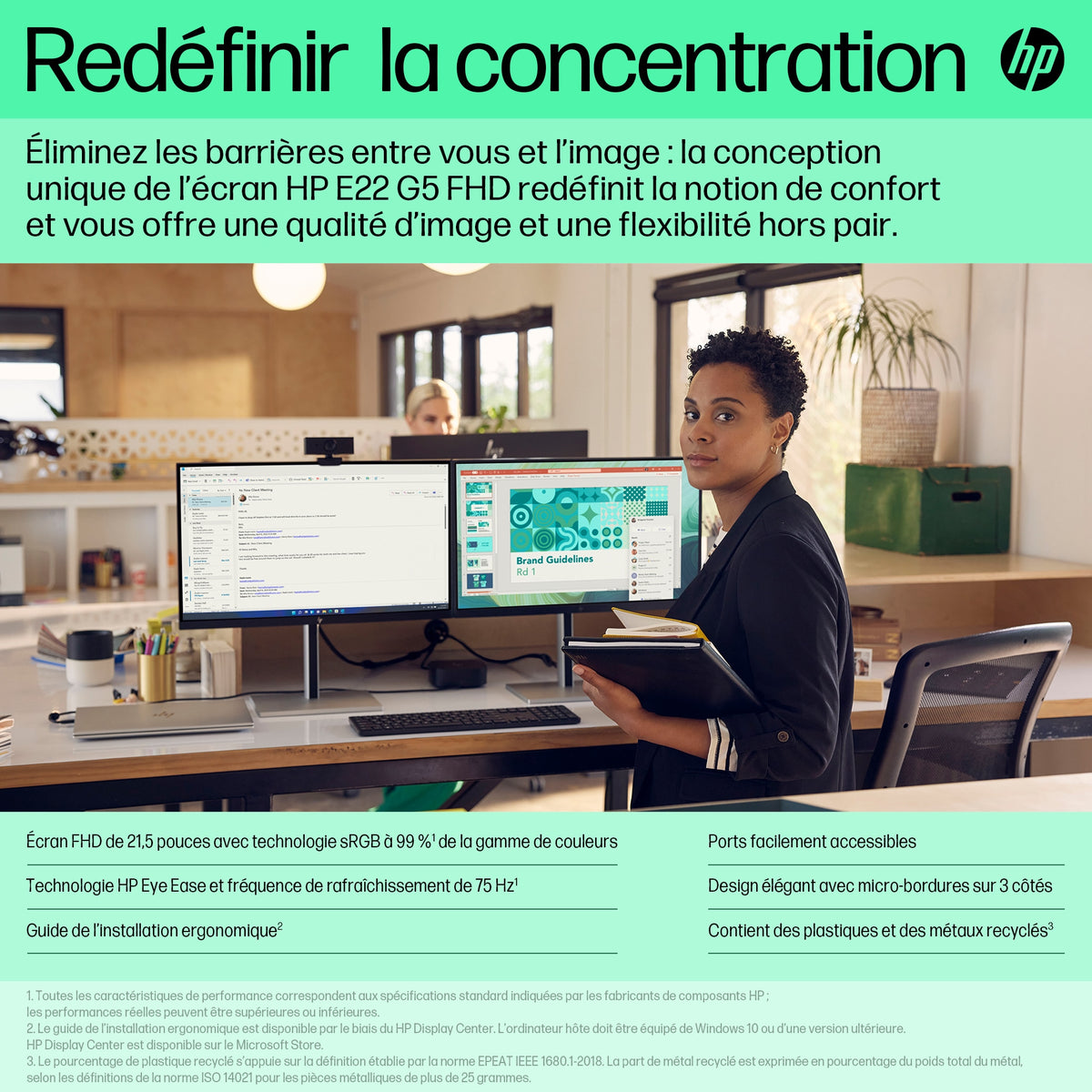 HP E-Series Écran FHD E22 G5