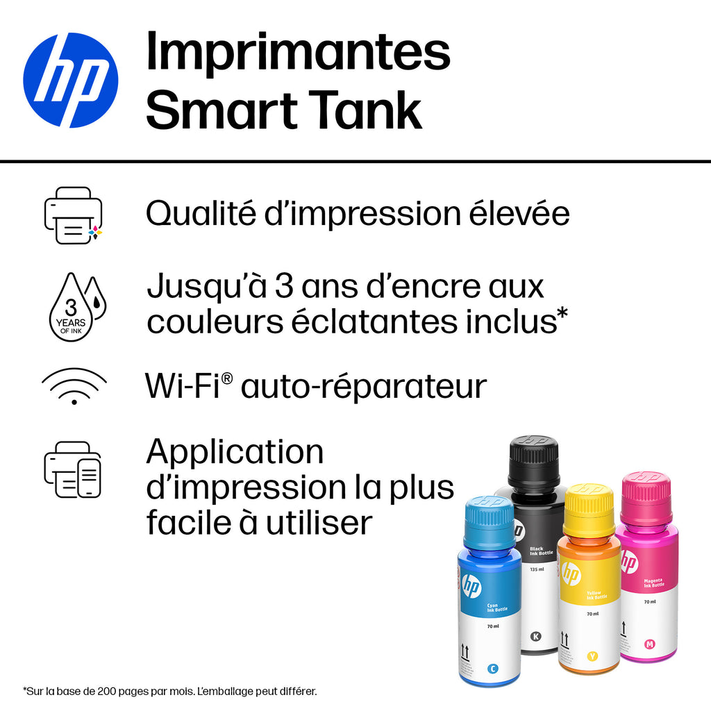 HP Smart Tank 7006 Sans fil All-in-One Couleur Imprimante, Impression recto-verso; copieur, scanner