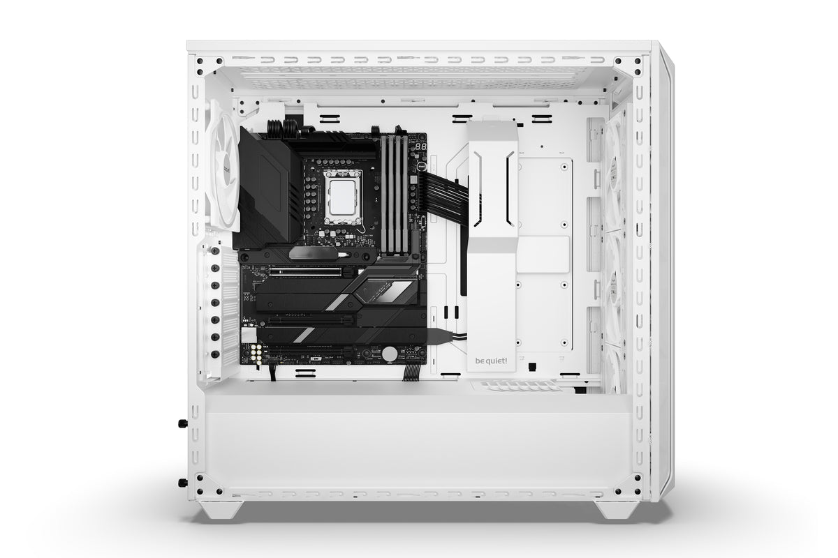 be quiet! Shadow Base 800 Blanc | Boîtier PC ARGB vitré, Mini ITX / Micro ATX / ATX / E-ATX, 4 ventilateurs Light Wings 