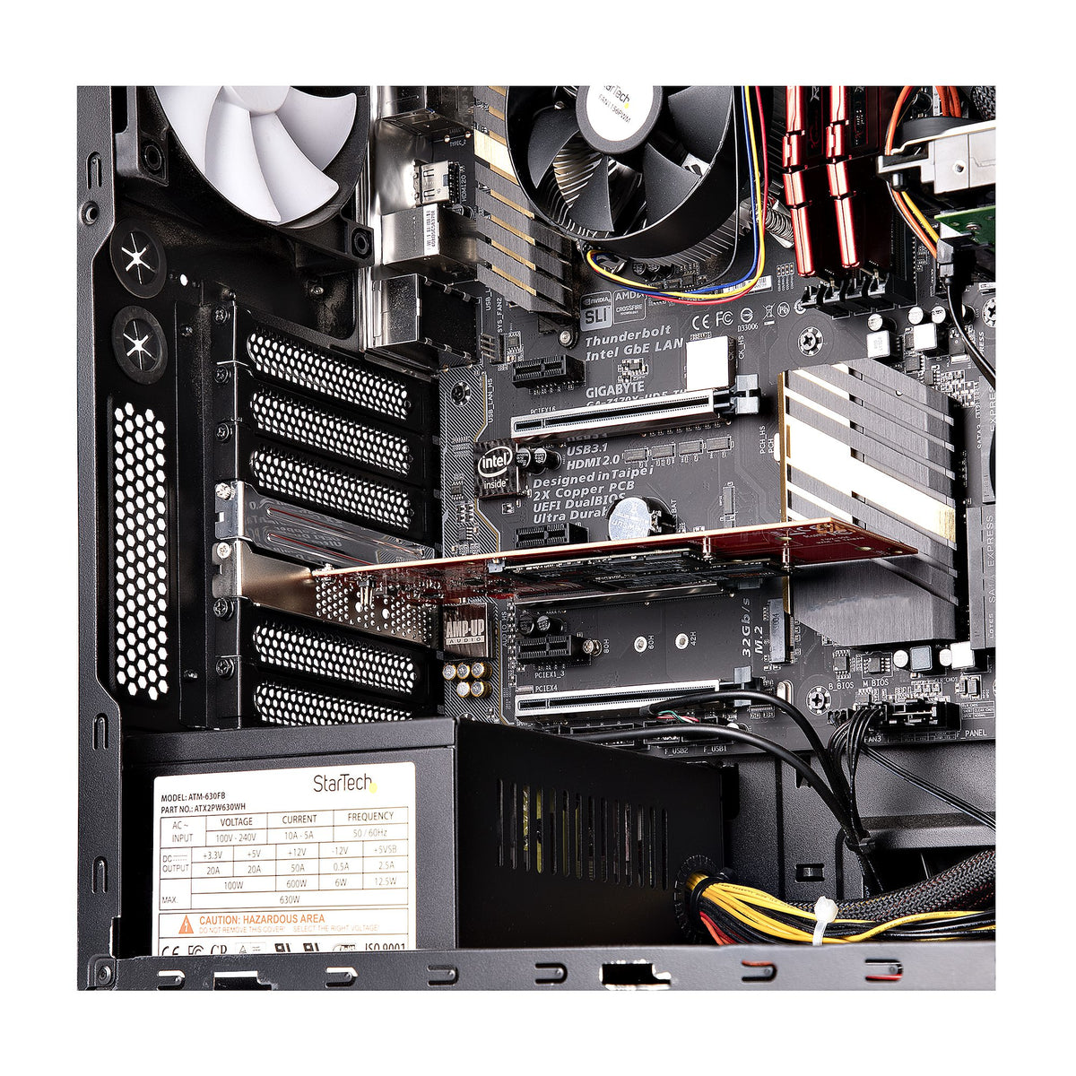 StarTech.com Adaptateur PCIe M.2 vers Double NVMe ou AHCI SSD, PCI Express 4.0, 7,8 Gbps, Bifurcation Requise