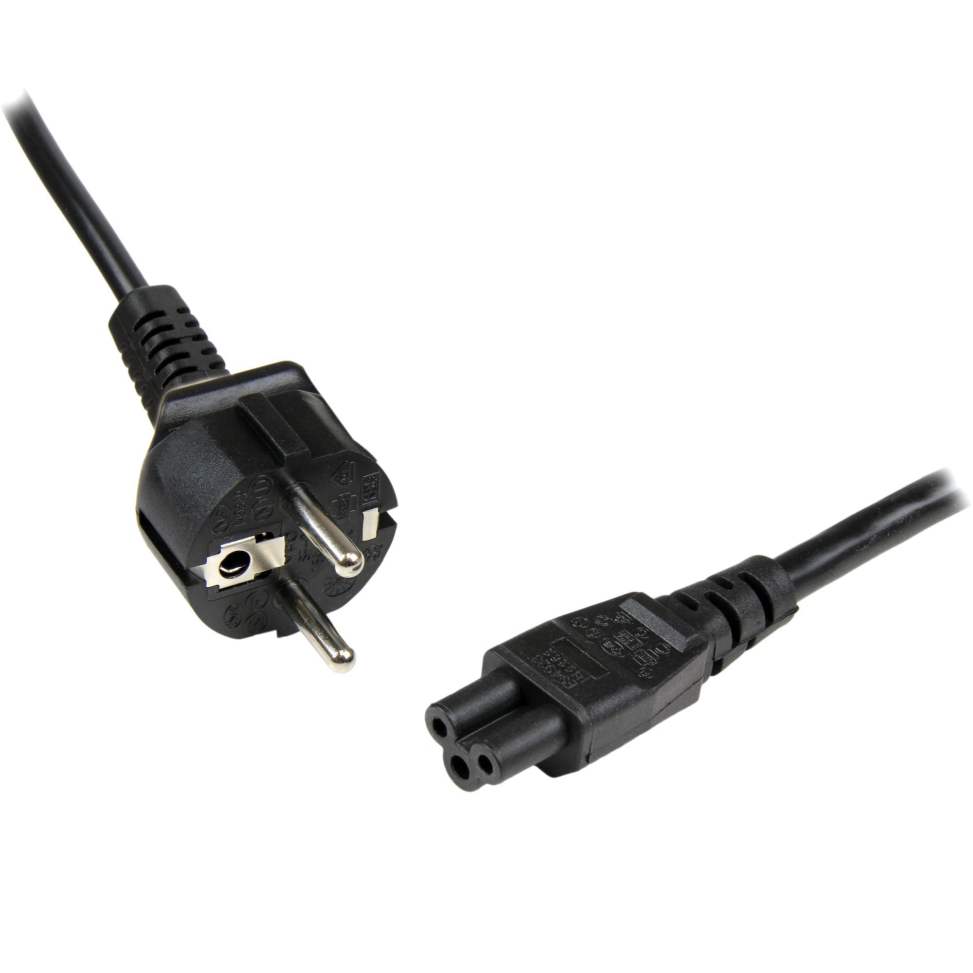 StarTech.com Câble d'Alimentation en Trèfle (PC Portable) 2 m - Schuko CEE7 vers IEC 320 C5 (Tripolaire)