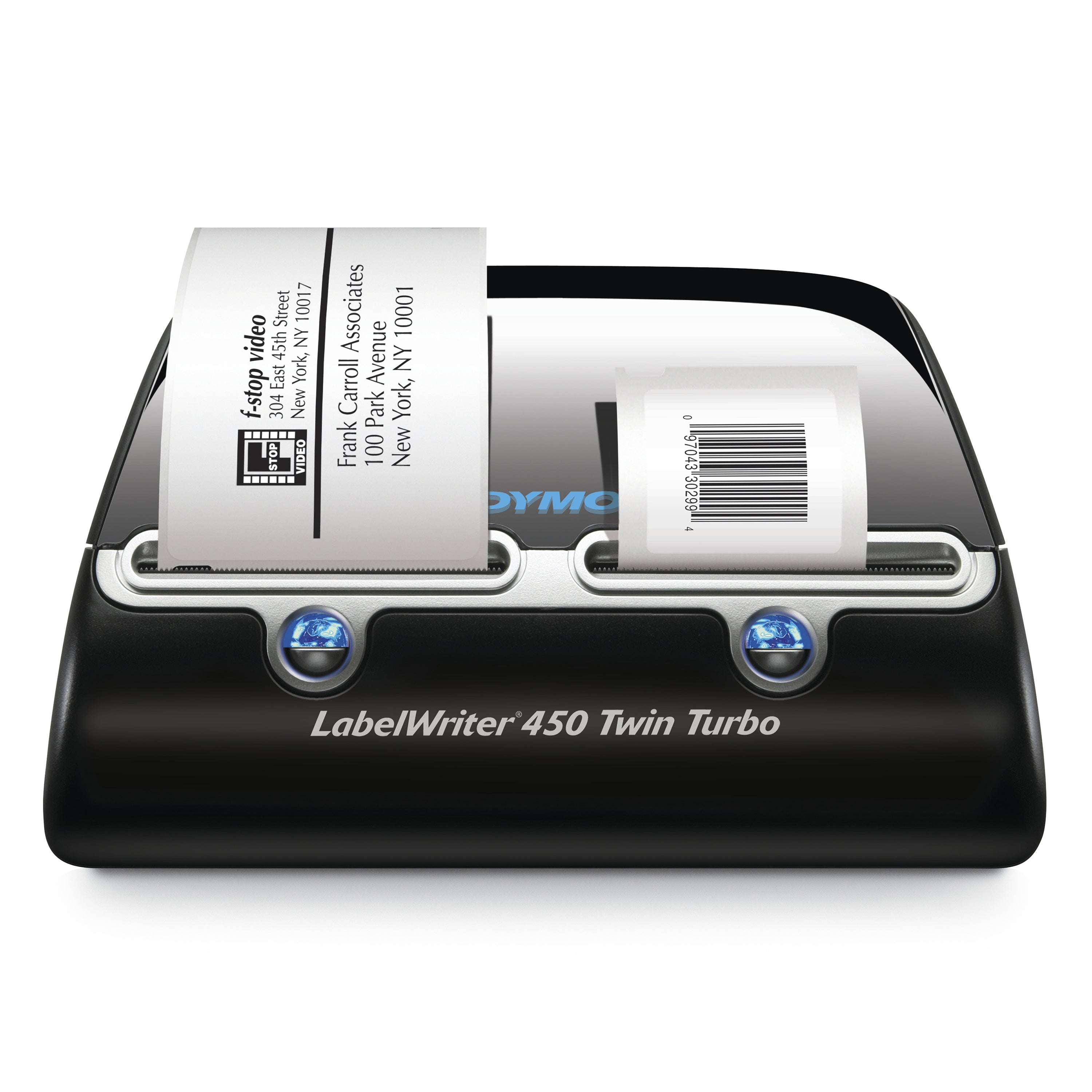 DYMO LabelWriter 450 Twin Turbo Imprimante d'étiquettes | papier thermique | 600 x 300 ppp | jusqu'à 71 étiquettes/minute | capacité : 2 rouleaux | Noir / argent