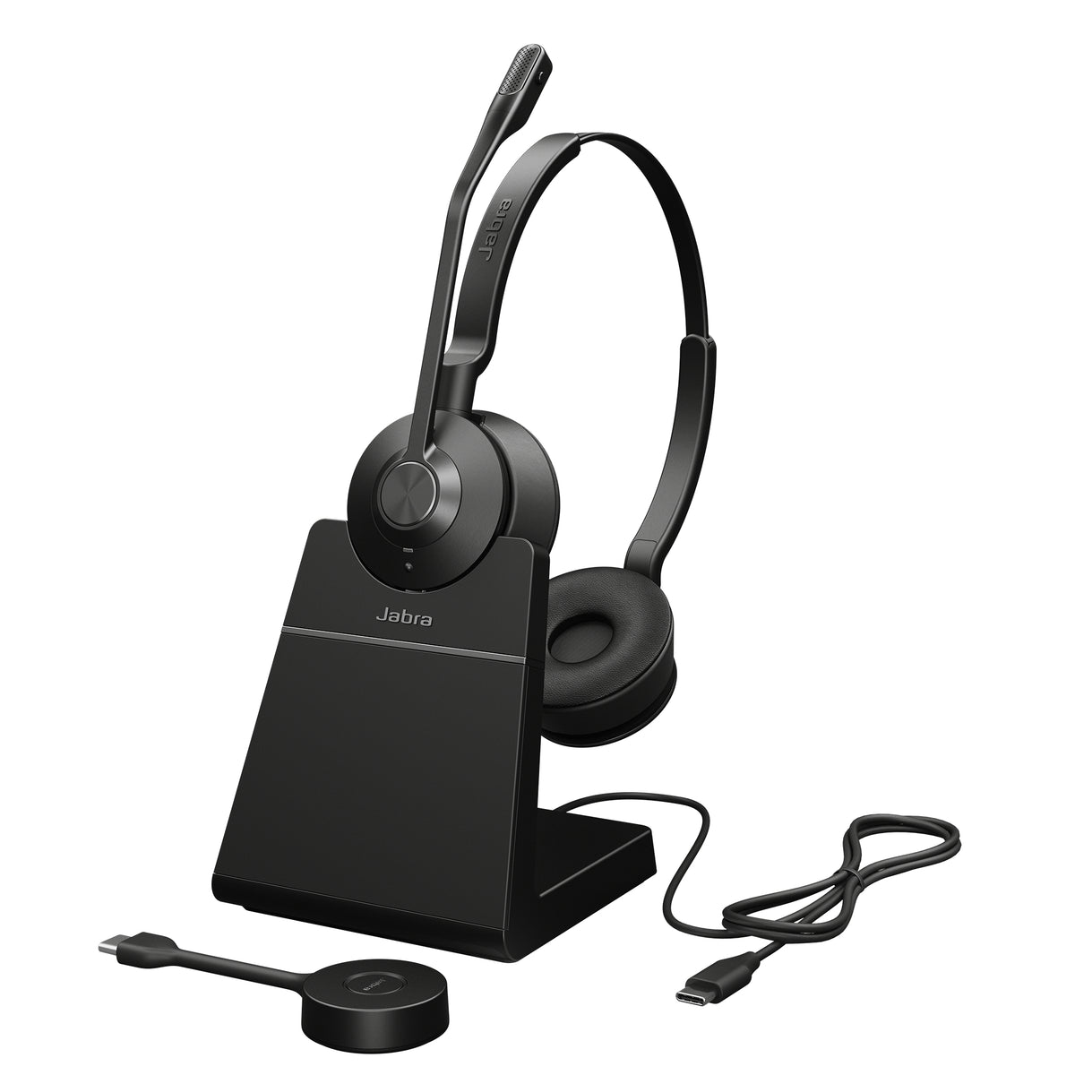 Jabra Engage 55 Casque Sans Fil pour Bureau et Centre d'Appels, Noir et Titane