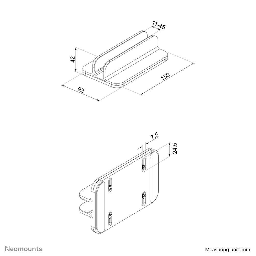 Neomounts NSLS300 Support Vertical pour Ordinateur Portable 11-17", Universel