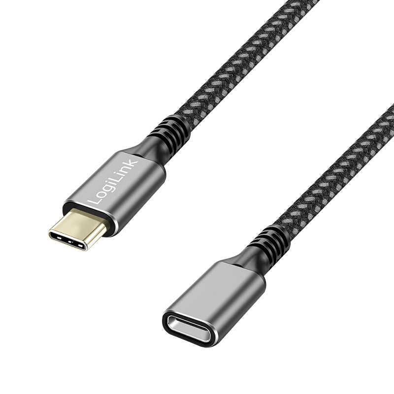 LogiLink CUA0109 câble USB USB 3.2 Gen 1 (3.1 Gen 1) 2 m USB C 5 Gbit/s 100 W Noir, Gris