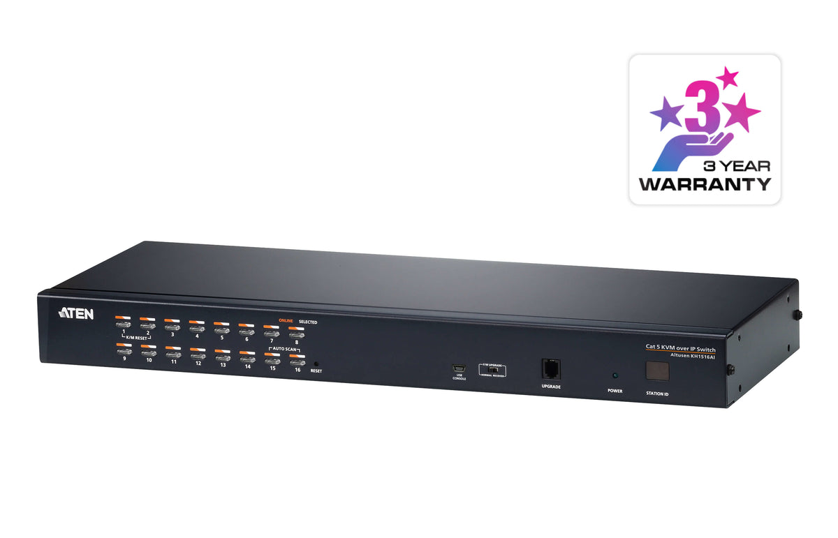 ATEN Commutateur KVM over IP KH1516Ai 16 ports Multi-Interface Cat 5