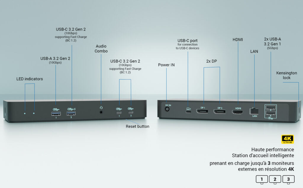 i-tec USB-C Intelligent Triple Display Docking Station + Power Delivery 100W