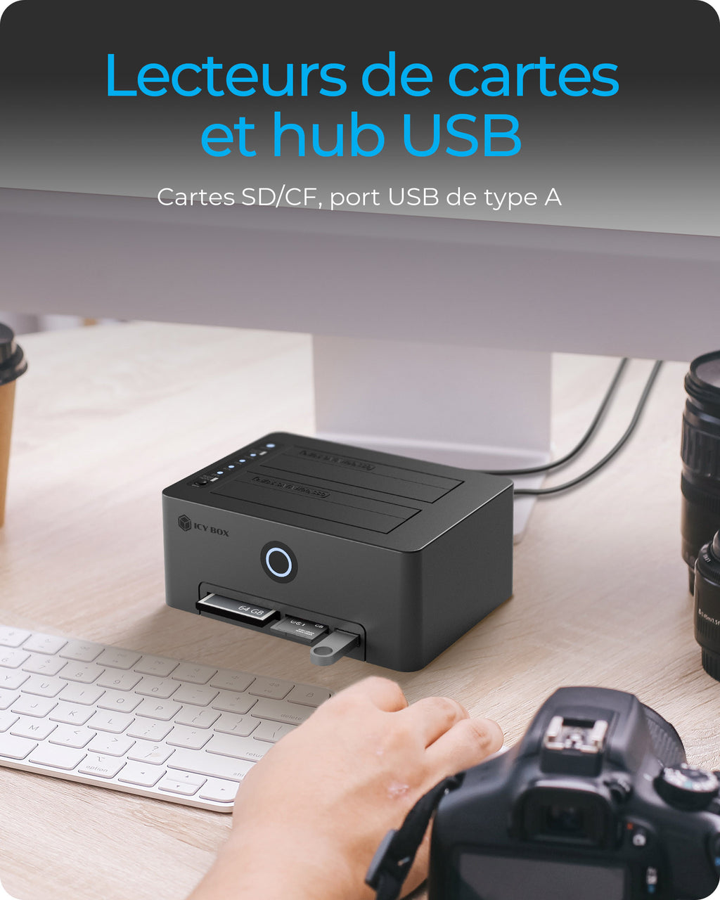 ICY BOX IB-1233CL-CR USB 3.2 Gen 1 (3.1 Gen 1) Type-A Noir