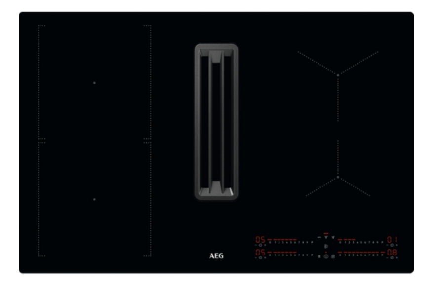 AEG CCE84543CB plaque Noir Intégré 77 cm Plaque avec zone à induction 4 zone(s) Hotte intégrée