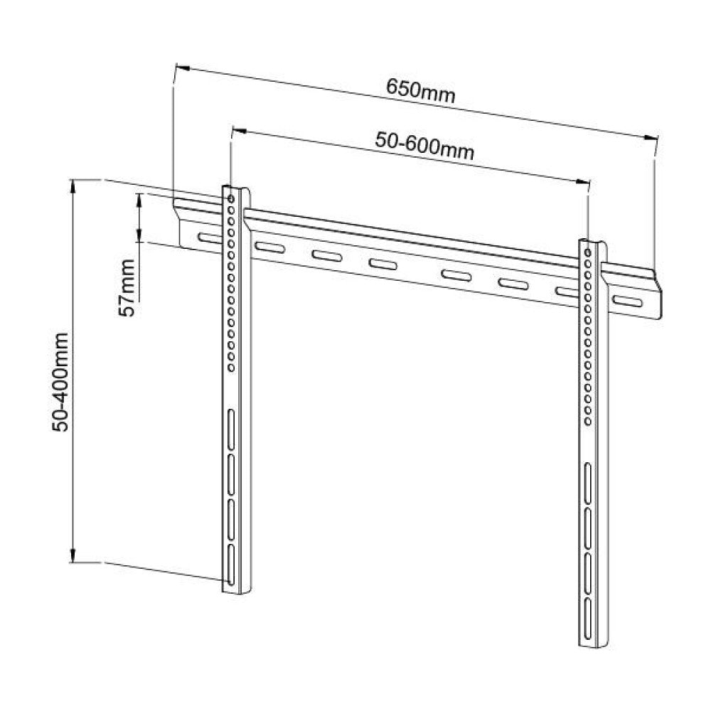 Support Mural pour TV 40" à 65", Charge 50 kg, Noir