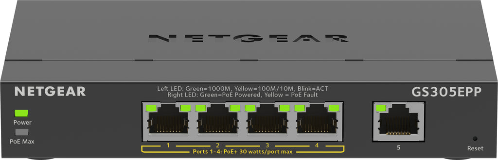 NETGEAR GS305EPP Géré L2/L3 Gigabit Ethernet (10/100/1000) Connexion Ethernet, supportant l'alimentation via ce port (Po