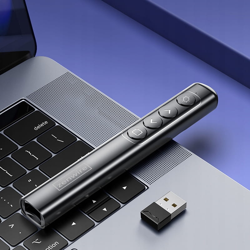 Télécommande laser sans fil avec pointeur laser USB pour présentations Zenwire S9