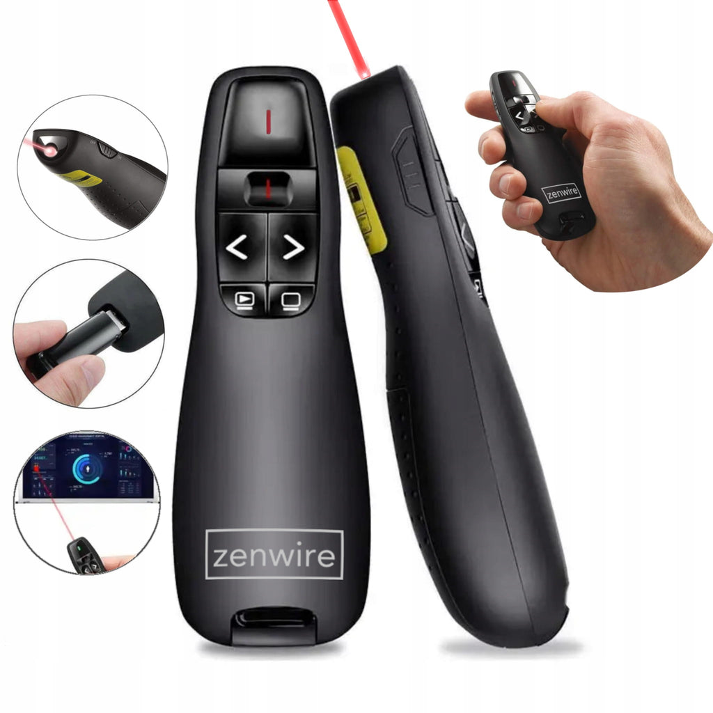 POINTEUR LASER SANS FIL TÉLÉCOMMANDE DE PRÉSENTATION LASER USB Zenwire S15