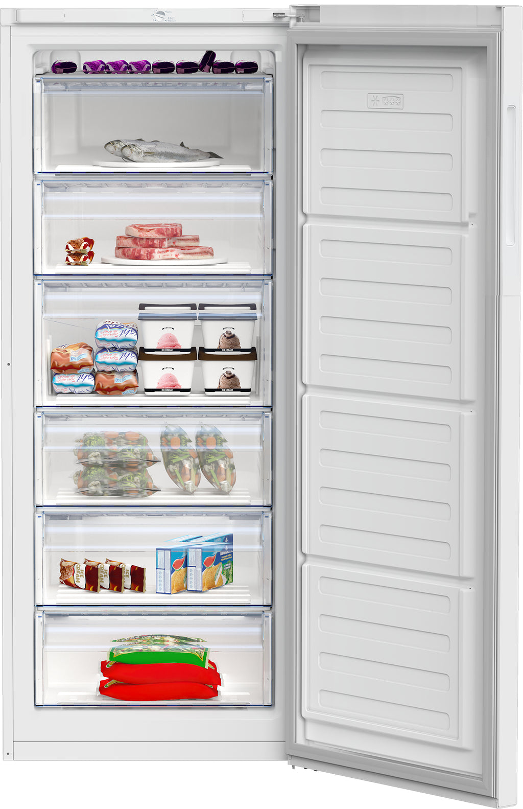 Beko RFSA240M41WN Congélateur vertical Pose libre 215 L Blanc