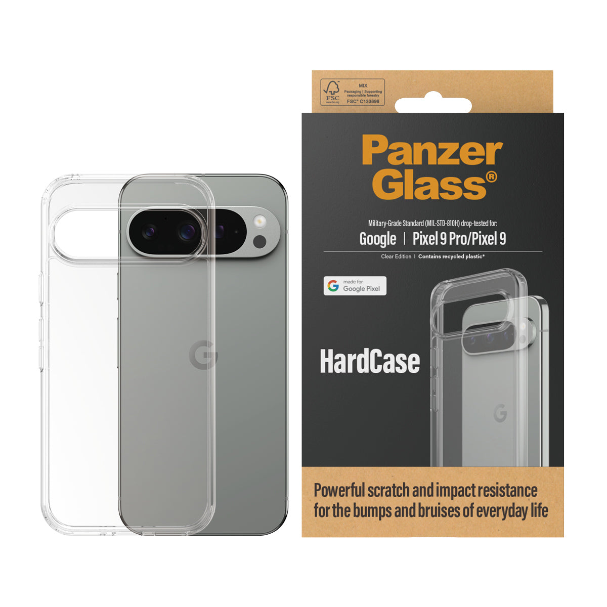 PanzerGlass ® HardCase Transparent Google Pixel 9 Pro 5G | 9 5G coque de protection pour téléphones portables Housse