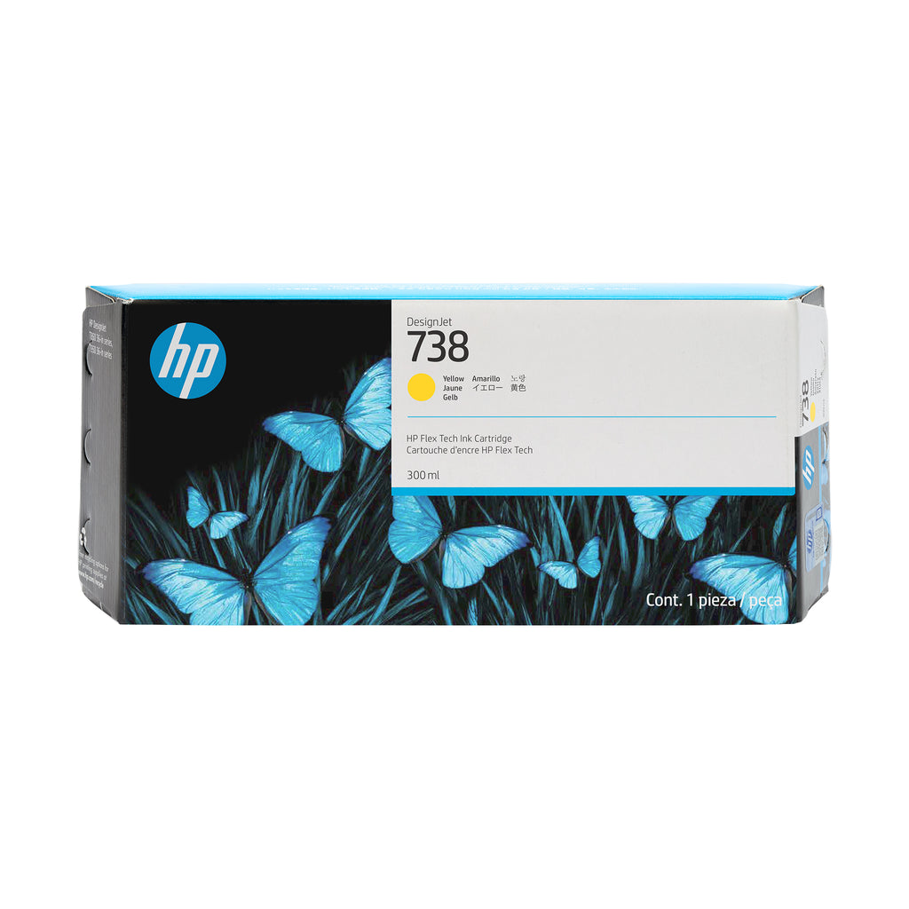 HP Cartouche d’encre DesignJet 738, jaune, 300 ml