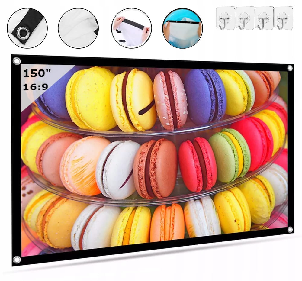 ECRAN DE PROJECTION Ecran de projection pliable portable 16:9 332x187 150 pouces