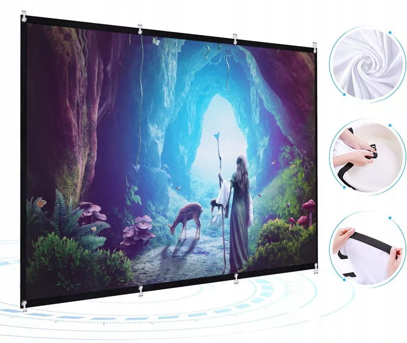 ECRAN DE PROJECTION Ecran de projection pliable portable 16:9 332x187 150 pouces