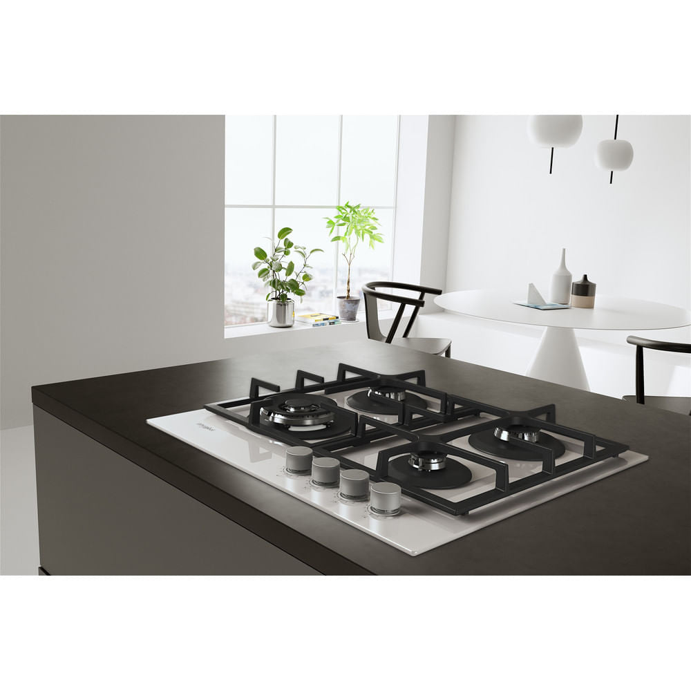 Whirlpool AKTL629/WH Blanc Intégré 59 cm Gaz 4 zone(s)