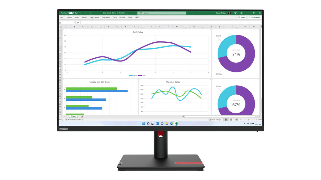 Lenovo ThinkVision T32h-30 écran plat de PC 80 cm (31.5") 2560 x 1440 pixels Quad HD LED Noir