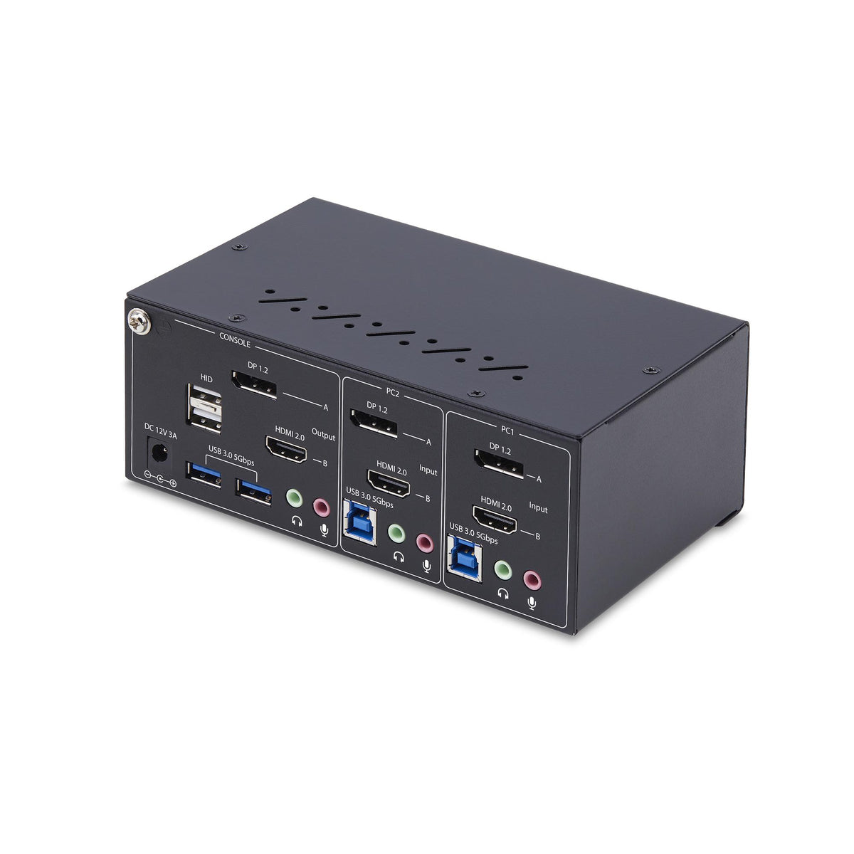 StarTech.com Commutateur KVM 2 Ports DisplayPort et HDMI, 4K 60Hz, Hub USB 5Gbps, Conforme TAA