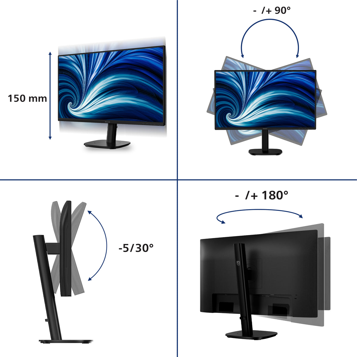 Philips 3000 series 27B2N3200A/61 écran plat de PC 68,6 cm (27") 1920 x 1080 pixels Full HD LCD Noir