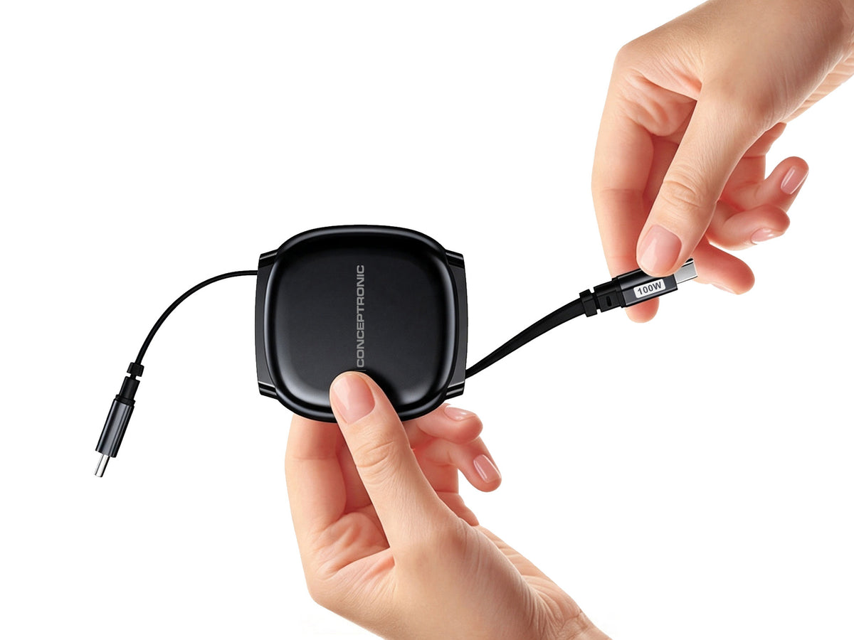 Conceptronic ETTA14B10 câble USB USB 2.0 1 m USB C 100 W Noir