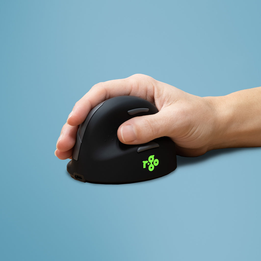 R-Go Tools Souris Ergonomique R-Go HE Break avec logiciel de pause, droiter, moyen (longueur main 165-185 mm), bluetooth, noir