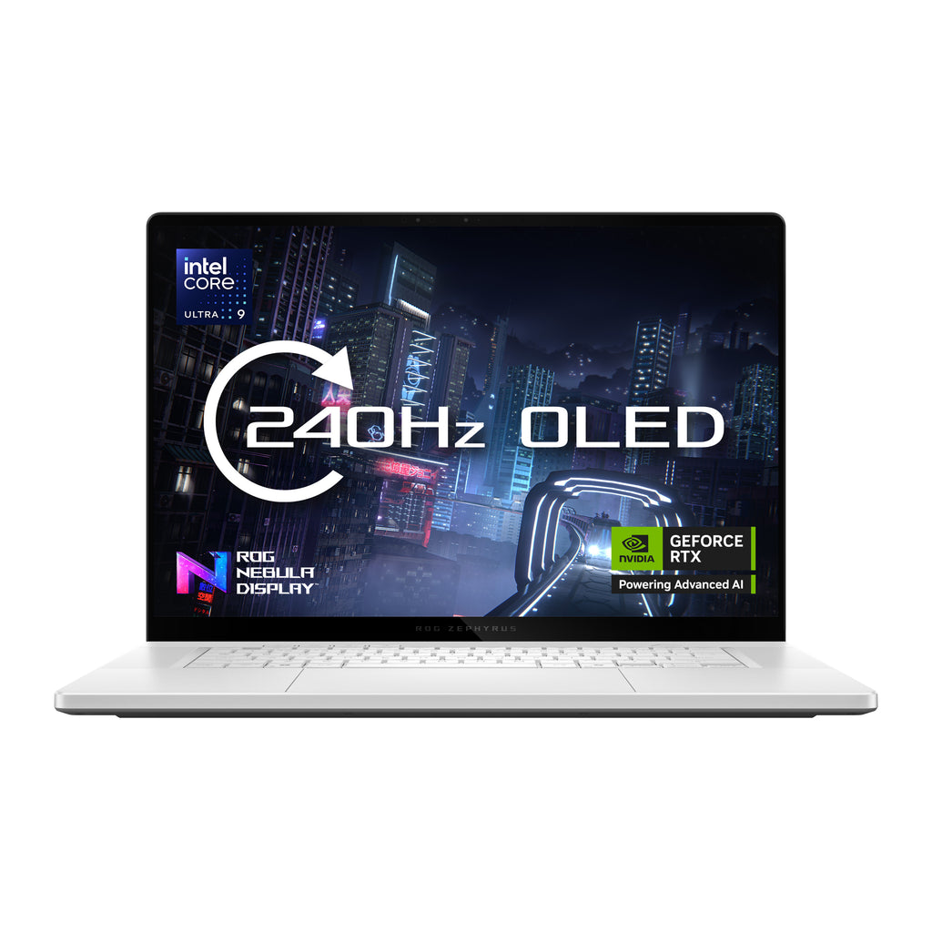 ASUS ASUS ROG Zephyrus G16 GU605CX-QR076W Intel Core Ultra 9 285H Ordinateur portable 40,6 cm (16") WQXGA 64 Go LPDDR5x-SDRAM 2 To SSD NVIDIA GeForce RTX 5090 Wi-Fi 7 (802.11be) Windows 11 Home Blanc