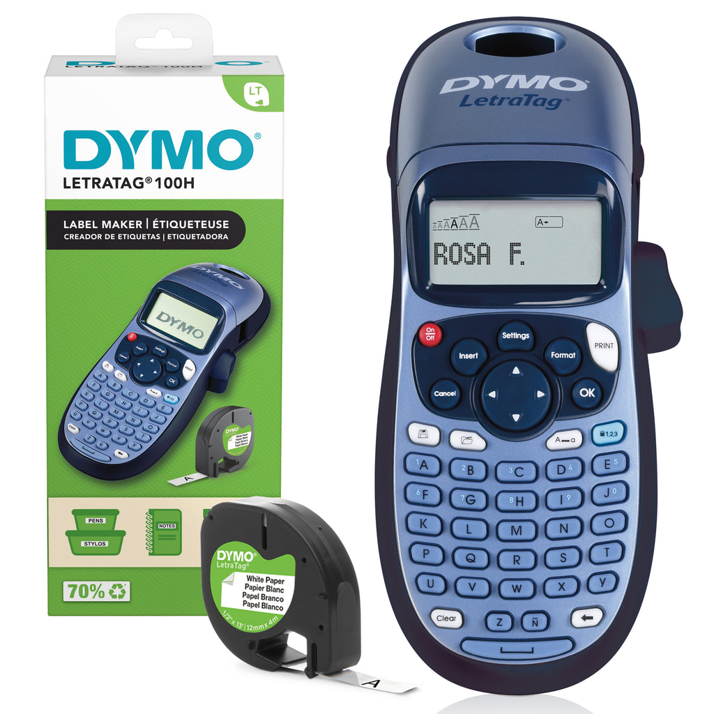 DYMO LetraTag LT-100H étiqueteuse portative | Imprimante d'étiquettes autocollant thermique sans encre | avec clavier ABC