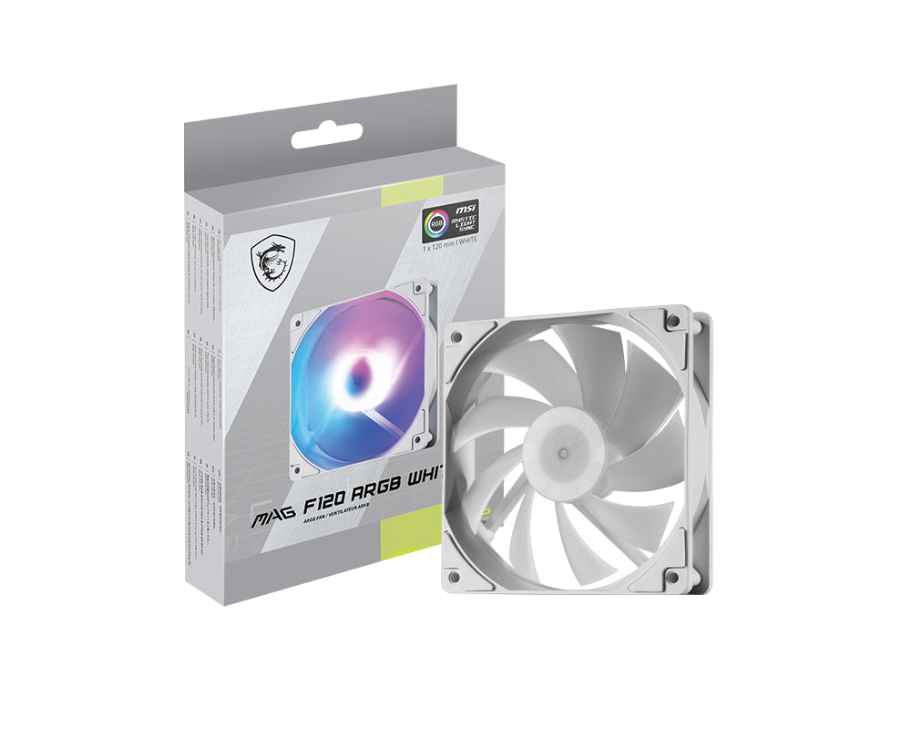 MSI MAG F120 ARGB WHITE x1 Boitier PC Ventilateur 12 cm Blanc 1 pièce(s)