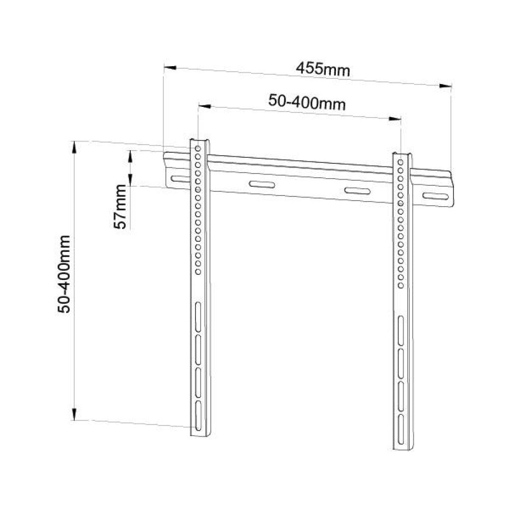 Support Mural pour TV 55 pouces (139,7 cm) Noir, Modèle ICA-PLB-114M