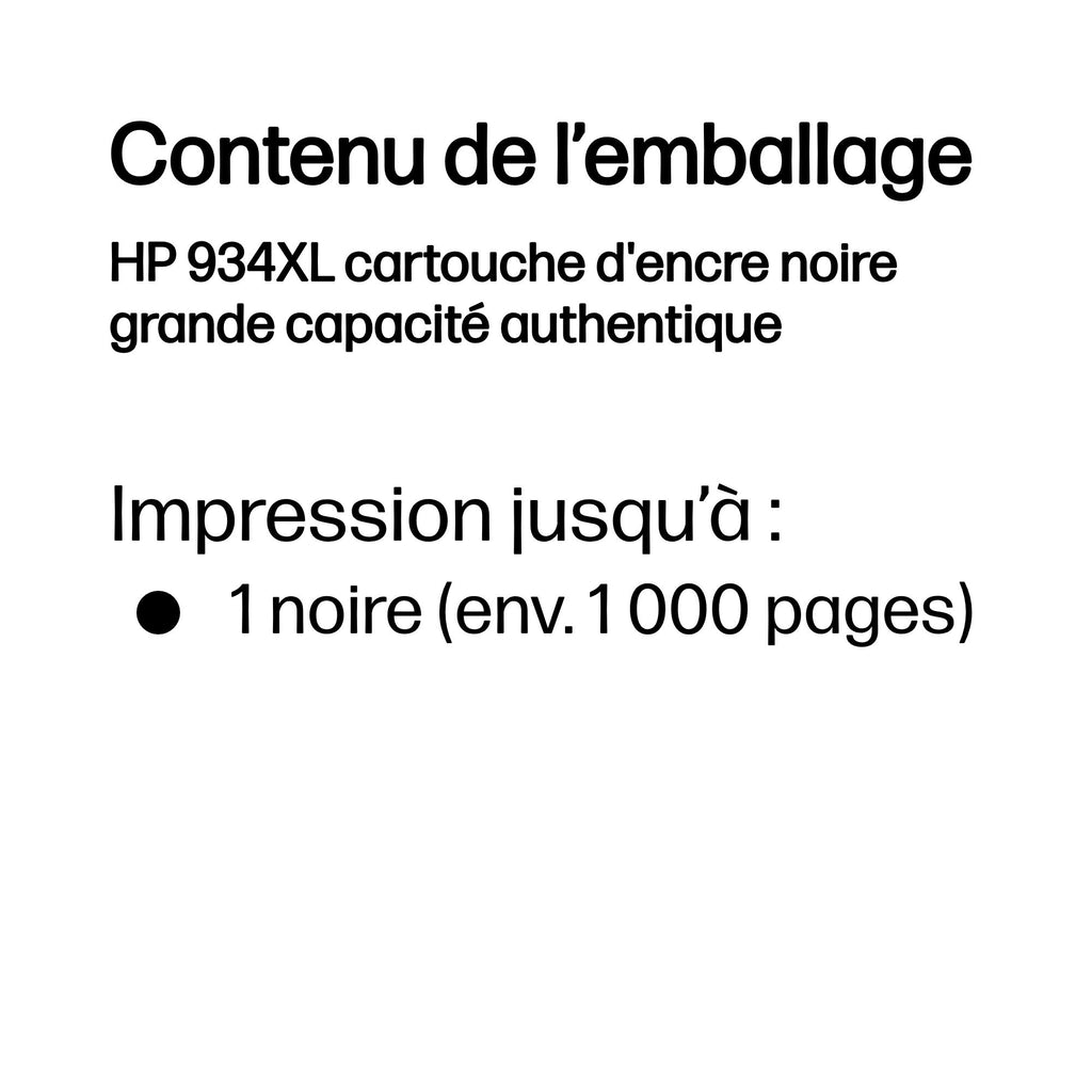 HP 934XL cartouche d'encre noire grande capacité authentique