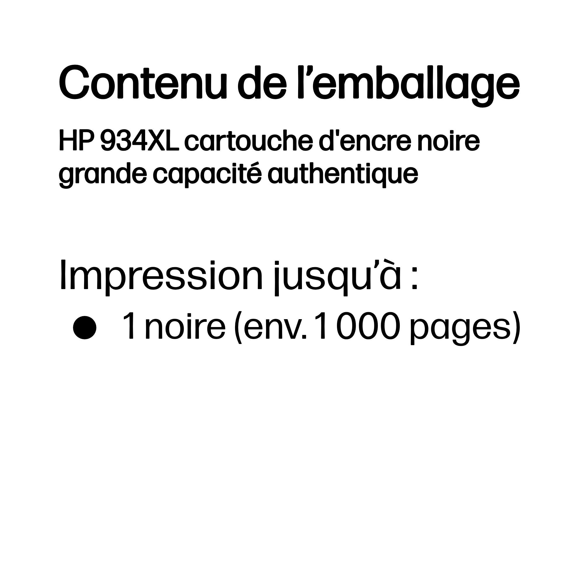 HP 934XL cartouche d'encre noire grande capacité authentique