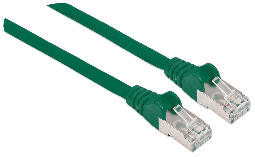 Intellinet Intellinet Câble patch réseau, Cat6, 1 m, vert, cuivre, S/FTP, LSOH/LSZH, PVC, RJ45, contacts plaqués or, anti-accroc, avec manchon, garantie à vie